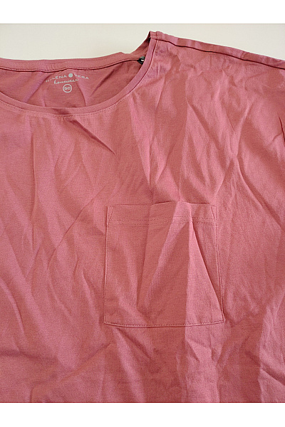 HELENA VERA Dámské růžové bavlněné pyžamové tričko oversized Vel. DE 50 | HELENA VERA | obrázek 4