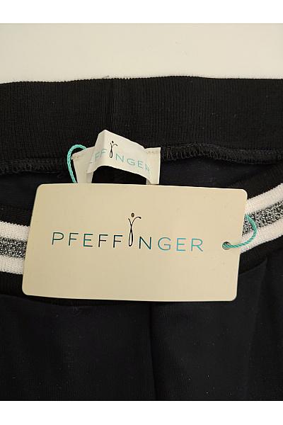 PFEFFINGER Černé elegantní kalhoty s pružným pasem a zdobením Vel. DE 22 | PFEFFINGER | obrázek 6