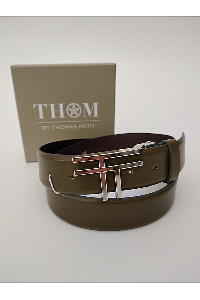 THOM By Thomas Rath Kožený pásek khaki smart casual Vel. DE 38 | THOM By Thomas Rath | obrázek 2