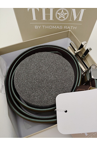 THOM By Thomas Rath Kožený pásek khaki smart casual Vel. DE 38 | THOM By Thomas Rath | obrázek 9