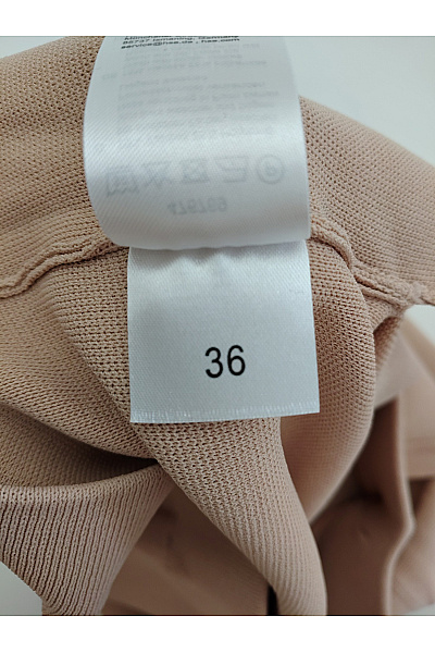 C'est tout Béžové úpletové široké kalhoty s vysokým pasem a kapsami Vel. DE 36 | C'est tout | obrázek 8