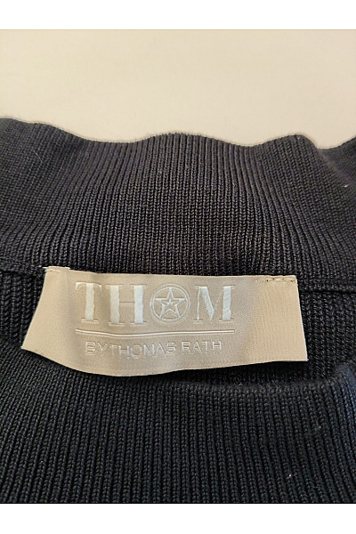 THOM By Thomas Rath Modrý pletený žebrovaný pulovr basic Vel. DE 40 | THOM By Thomas Rath | obrázek 6