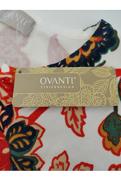 OVANTI Bílé dámské tričko s květinovým vzorem a tříčtvrtečním rukávem Vel. DE 48 | OVANTI | obrázek 6