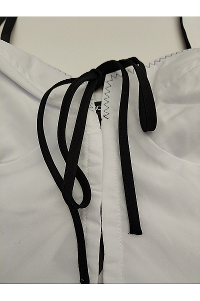 boohoo Bílé dámské tílko crop top s mašlí Velikost EU 44 | boohoo | obrázek 3