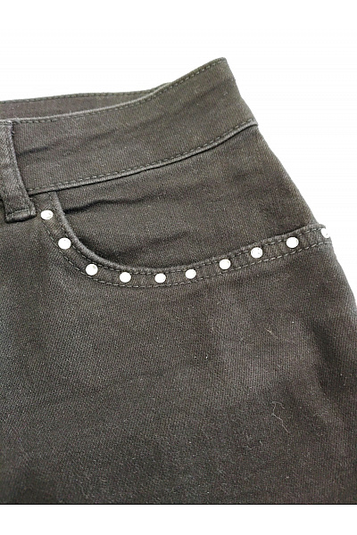 COUTURE LINE Černé bavlněné džíny s kamínky rovné Vel. DE 38 | COUTURE LINE | obrázek 4