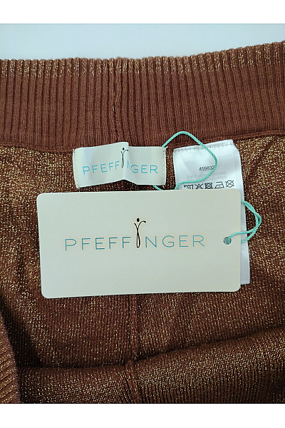 PFEFFINGER Hnědé pletené tepláky s kapsami a gumou v pase Vel. DE 44 | PFEFFINGER | obrázek 7