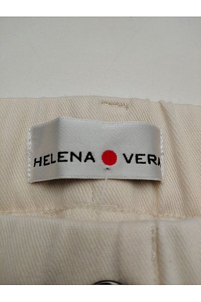HELENA VERA Béžové bavlněné kalhoty s vysokým pasem a puky Velikost DE 24/25 | HELENA VERA | obrázek 9