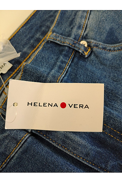 HELENA VERA Dámské modré bavlněné džíny rovné s vysokým pasem Vel. DE 21 | HELENA VERA | obrázek 5