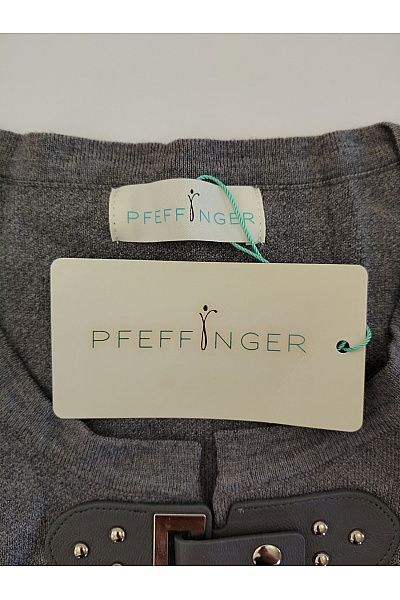 PFEFFINGER Šedý pletený kardigan s přezkami Velikost EU 42 | PFEFFINGER | obrázek 6