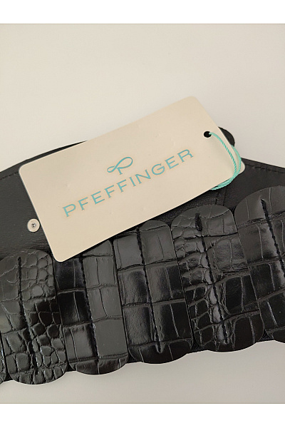 PFEFFINGER Černý široký luxusní pásek s ozdobnou sponou | PFEFFINGER | obrázek 6