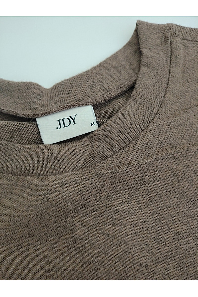 JDY Hnědé dámské tričko s dlouhým rukávem a balonové rukávy basic Vel. M | JDY | obrázek 5