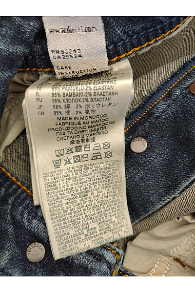 DIESEL Pánské modré bavlněné džíny slim fit seprané Vel. 32 | DIESEL | obrázek 6