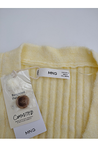 MANGO Žlutý pletený kardigan do véčka na knoflíky Velikost EU M | MANGO | obrázek 7