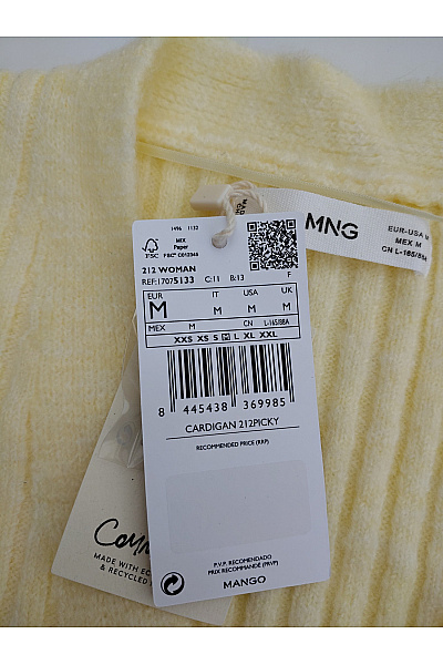 MANGO Žlutý pletený kardigan do véčka na knoflíky Velikost EU M | MANGO | obrázek 8