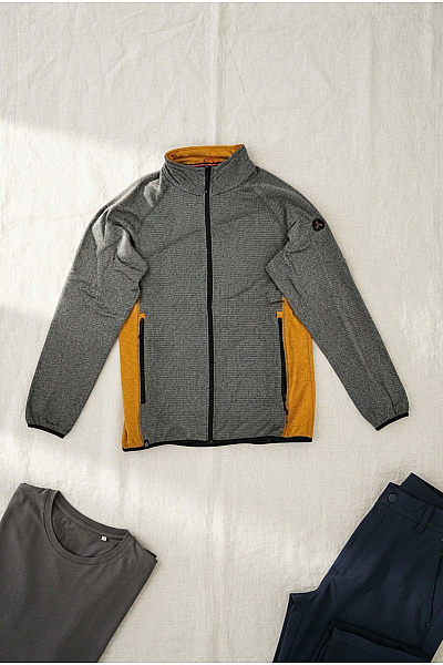 MAUL SPORTS Pánská Sportovní Mikina Na Zip Se Stojáčkem šedá