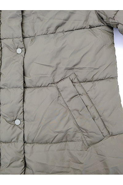 GERRY WEBER Dámská khaki prošívaná dlouhá zimní bunda s kapucí Velikost DE 36 | GERRY WEBER | obrázek 4