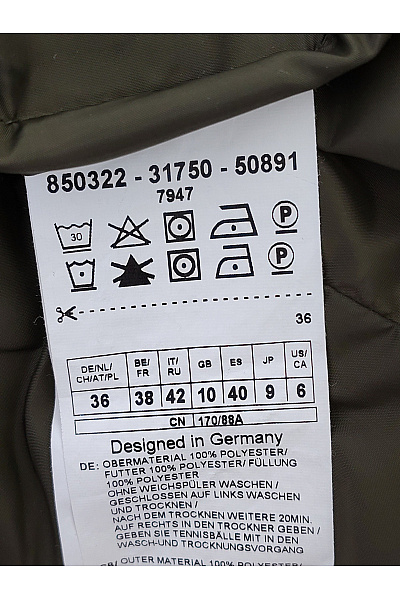 GERRY WEBER Dámská khaki prošívaná dlouhá zimní bunda s kapucí Velikost DE 36 | GERRY WEBER | obrázek 10