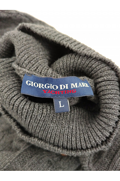 Giorgio Di Mare Pánský šedý pletený rolák s copánkovým vzorem Velikost L | Giorgio Di Mare | obrázek 6