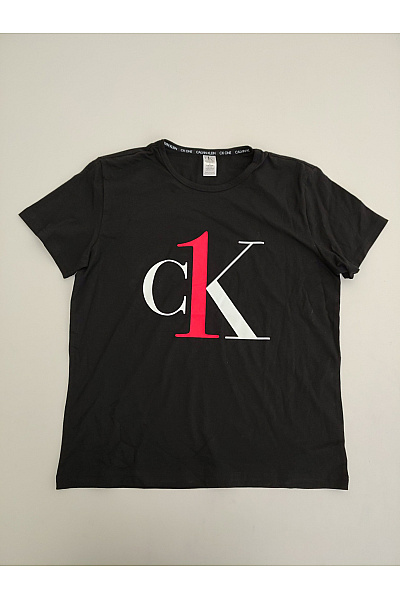 Calvin Klein Dámské černé bavlněné tričko s krátkým rukávem a nápisem Vel. M | Calvin Klein | obrázek 2