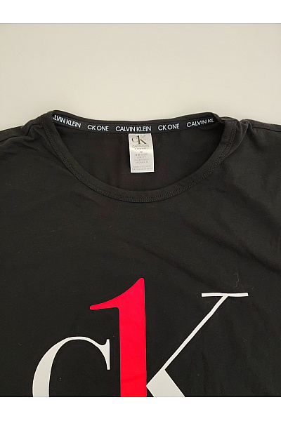 Calvin Klein Dámské černé bavlněné tričko s krátkým rukávem a nápisem Vel. M | Calvin Klein | obrázek 4