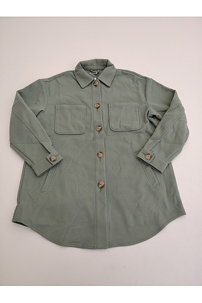 VILA Dámská khaki košilová přechodová bunda oversize Velikost M | VILA | obrázek 2