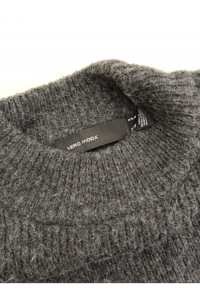 VERO MODA Dámský šedý pletený žebrovaný pulovr se stojáčkem oversized Vel. EU S | VERO MODA | obrázek 4