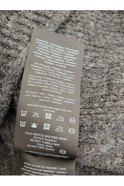 VERO MODA Dámský šedý pletený žebrovaný pulovr se stojáčkem oversized Vel. EU S | VERO MODA | obrázek 7