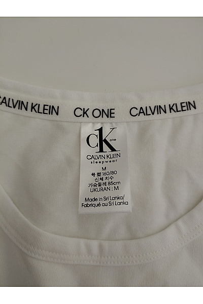 Calvin Klein Bílé bavlněné dámské tričko s krátkým rukávem a nápisem Velikost M | Calvin Klein | obrázek 5