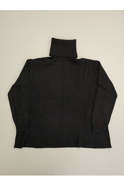 Soft cashmere Černý pletený rolák basic Vel. XL | soft cashmere | obrázek 2