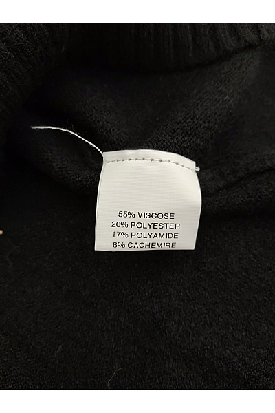 Soft cashmere Černý pletený rolák basic Vel. XL | soft cashmere | obrázek 5