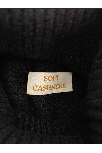 Soft cashmere Černý pletený rolák basic Vel. XL | soft cashmere | obrázek 6