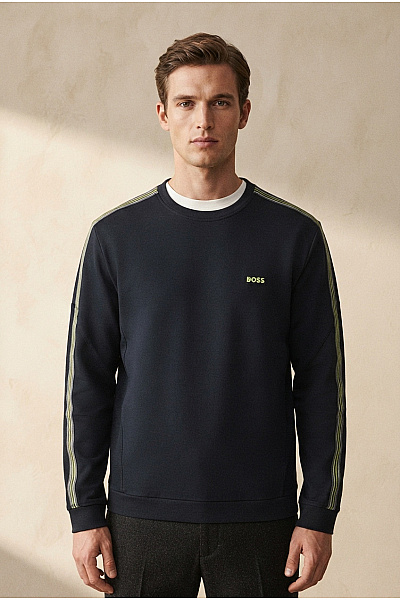 Hugo Boss Pánský Bavlněný Pulovr Přes Hlavu Sportovní Vel. M