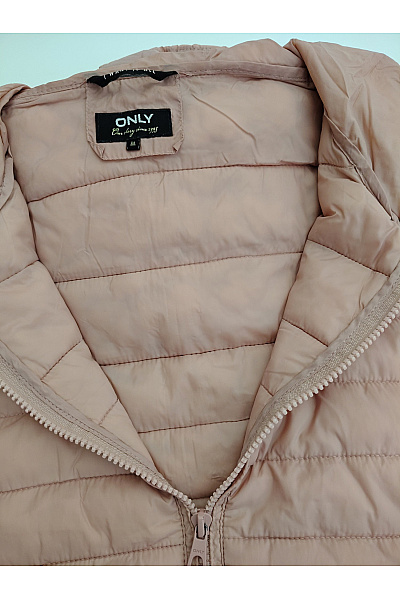 ONLY Dámská růžová prošívaná přechodná bunda s kapucí Vel. M | ONLY | obrázek 5