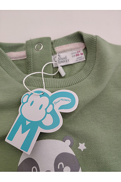 Street Monkey Dětská bavlněná souprava khaki mikina a pruhované kalhoty Vel. 24 | Street Monkey | obrázek 4