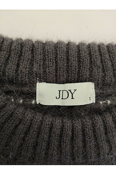 JDY Černý pletený pulovr s puntíky a balonovými rukávy Velikost S | JDY | obrázek 4