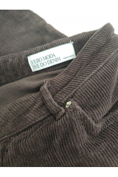 VERO MODA Dámské hnědé manšestrové zvonové kalhoty s kapsami Vel. US 31/32 | VERO MODA | obrázek 4