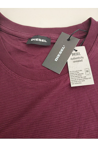 DIESEL Pánské bavlněné tričko s dlouhým rukávem fialové basic Vel. XXL | DIESEL | obrázek 5