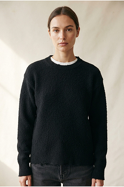 TanGO Černý Pletený Oversized Pulovr Velikost S