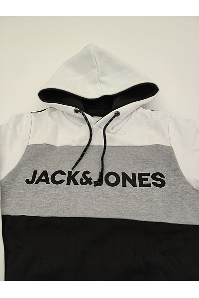 JACK & JONES Pánská tříbarevná mikina s kapucí a potiskem Vel. EU M | JACK & JONES | obrázek 4