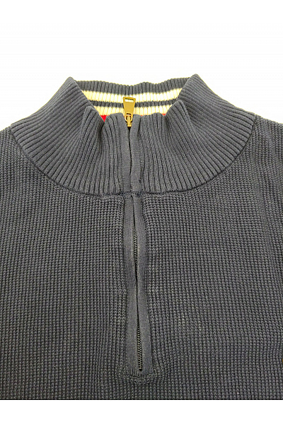 Williot Pánský modrý pletený pulovr se stojáčkem na zip Velikost 2XL | williot | obrázek 5