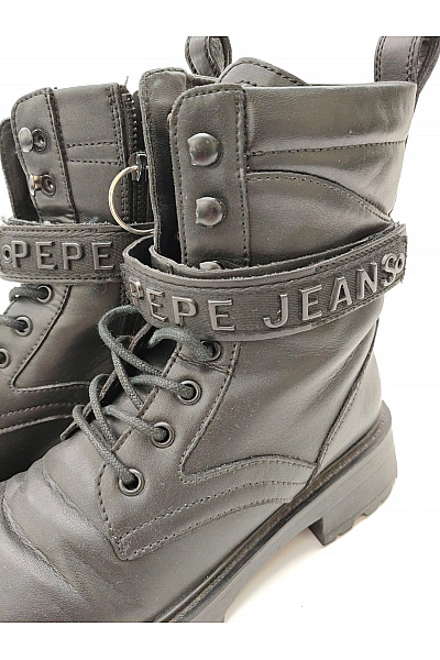 Pepe Jeans Černé kotníkové boty se šněrováním a přezkou Velikost EU 38 | Pepe Jeans | obrázek 7