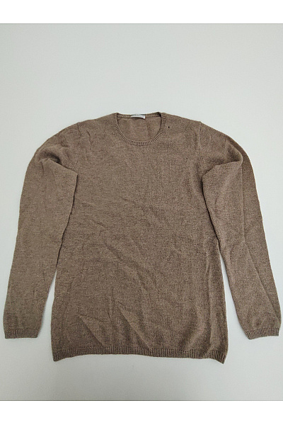 MAX TONSO CASHMERE Dámský Kašmírový Pulovr Basic Hnědý Vel. L