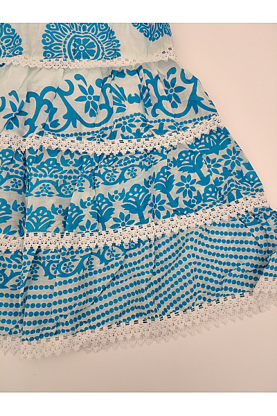 Dívčí bavlněné šaty s modrým vzorem | Unimoda | obrázek 3