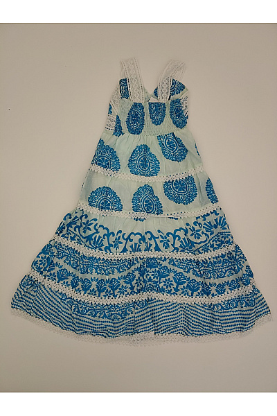 Dívčí bavlněné šaty s modrým vzorem | Unimoda | obrázek 6