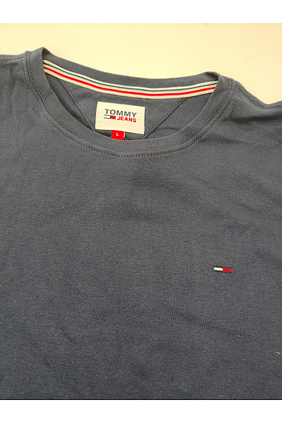 TOMMY HILFIGER Pánské modré bavlněné tričko s dlouhým rukávem basic Velikost L | TOMMY HILFIGER | obrázek 4