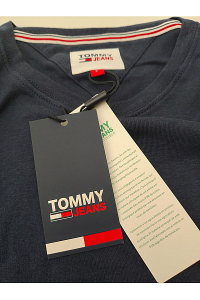 TOMMY HILFIGER Pánské modré bavlněné tričko s dlouhým rukávem basic Velikost L | TOMMY HILFIGER | obrázek 6