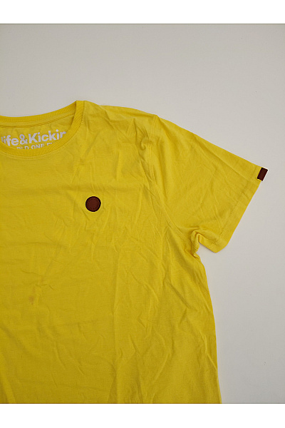 Alife and kickin Žluté bavlněné pánské tričko s krátkým rukávem a kulatým výstřihem basic Velikost XL | alife and kickin | obrázek 3
