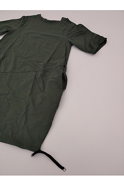 MOE Dámské khaki mikinové šaty s kapsami Vel. XL | MOE | obrázek 3