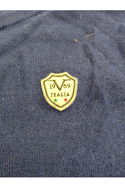 VERSACE Dámský vlněný pulovr modrý basic Vel. XL | VERSACE | obrázek 5