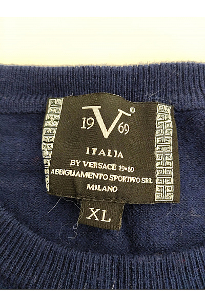 VERSACE Dámský vlněný pulovr modrý basic Vel. XL | VERSACE | obrázek 6